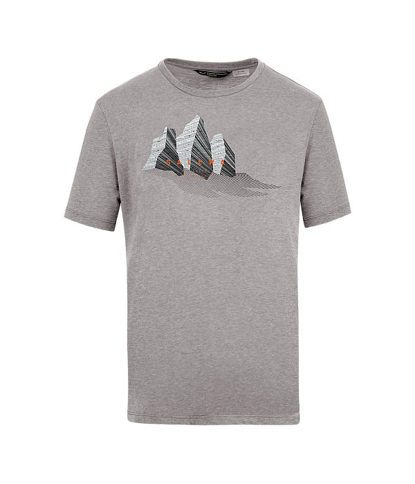 Salewa triko Lines Graphic DRY M, šedá, 50/L